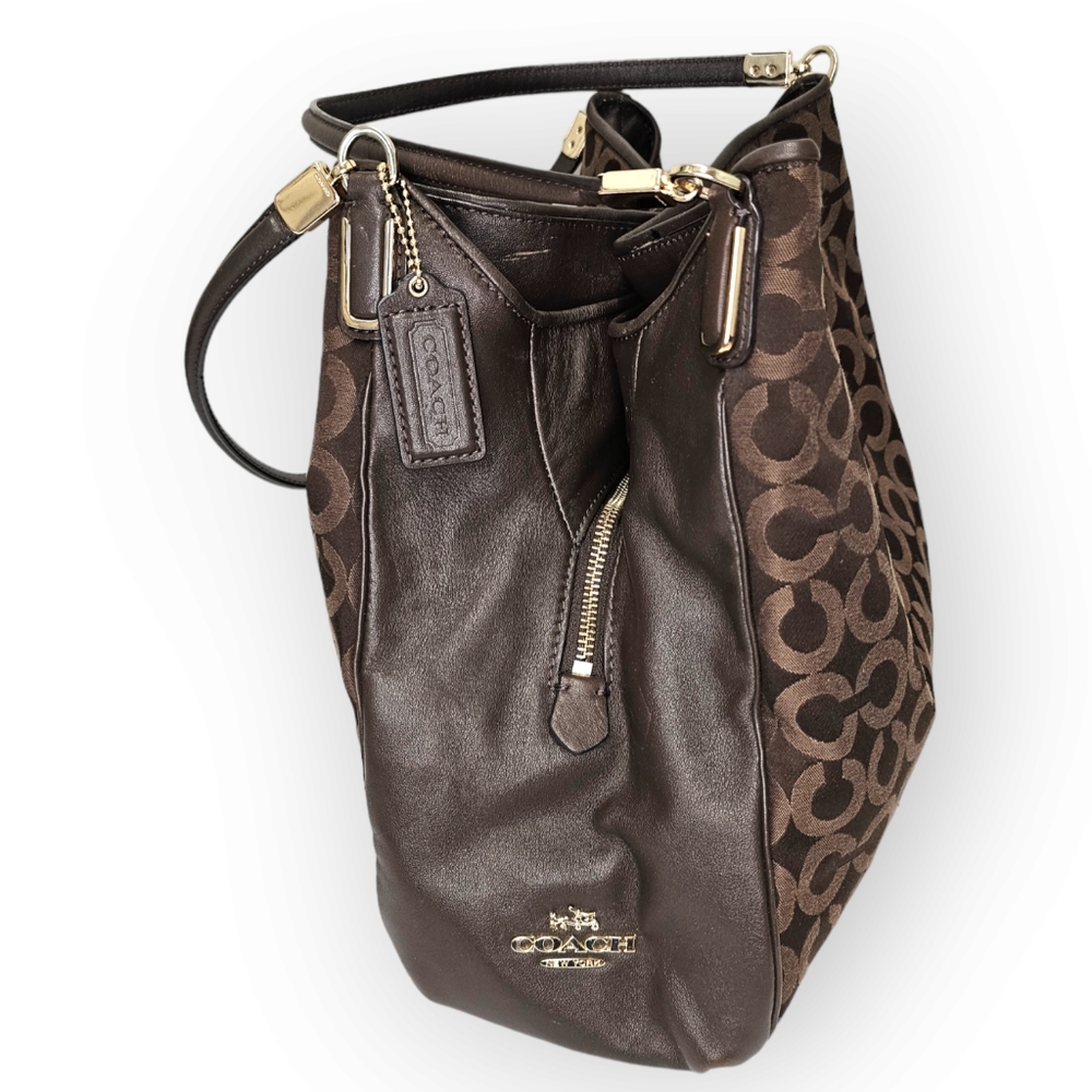 Coach Madison Phoebe Monogram Tote Brown